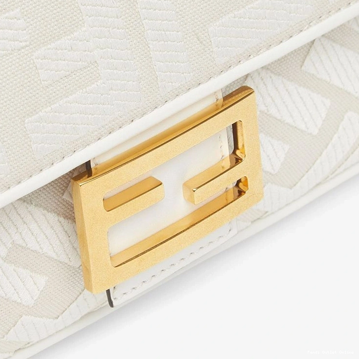 Affordable Medium Motif Strap Cut Canvas Laser Fendi with Bag In White Baguette FF 0816
